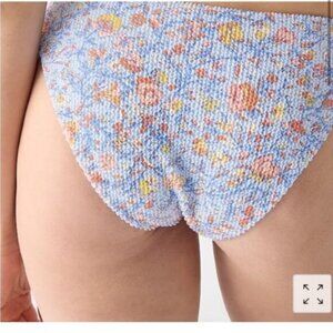 NWT J.Crew Women’s Blue Floral Scrunchie Hipster Bikini Bottom Size 2X